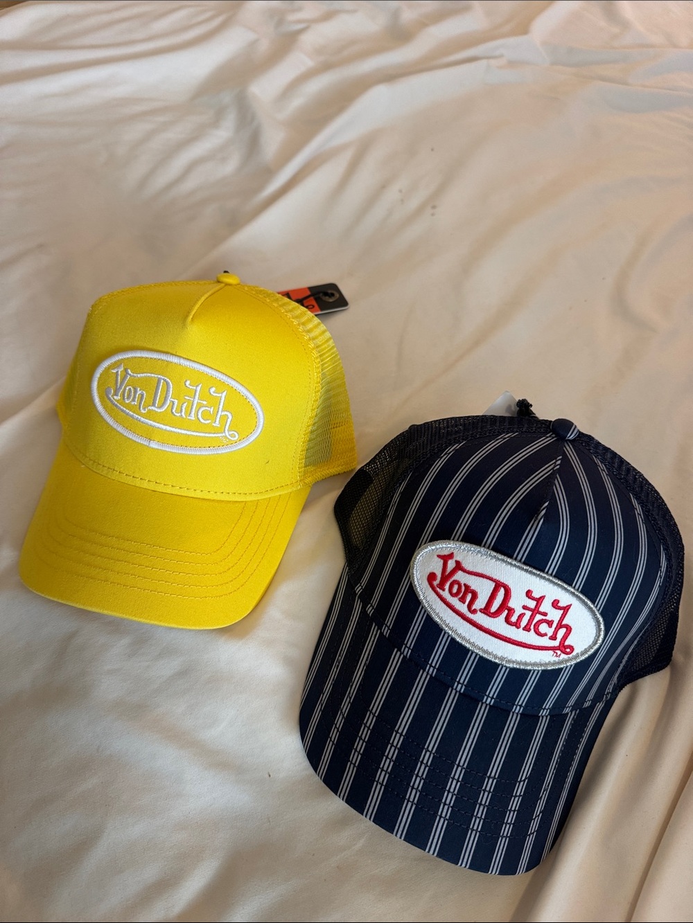 Von Dutch Yellow Logo Trucker Caps
